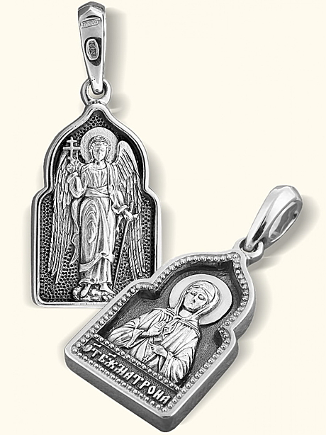 Нательная икона Святая Матрона Московская. Ангел хранитель