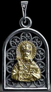 Образок великомученник Иларион (Троицкий), бриллиант