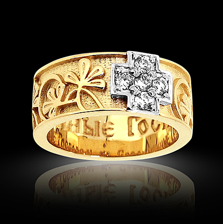 Венчальное православное кольцо, 0,013 ct