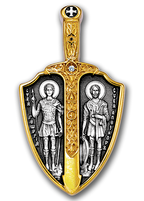 Образок Св. Георгий Победоносец. Св. Александр Невский. Архангел Михаил