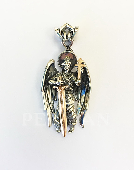 Серебряная подвеска «Ангел» с золотой накладкой