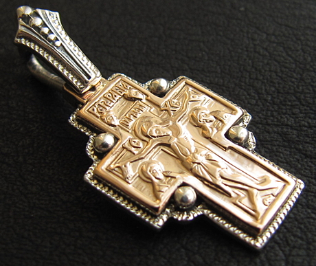 Серебряный «Фёдоровский Крест» с золотой накладкой