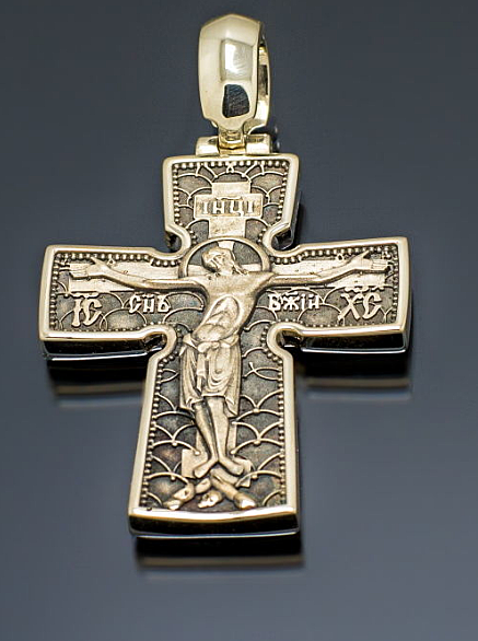 Серебряный крест Отче Сергий Радонежский