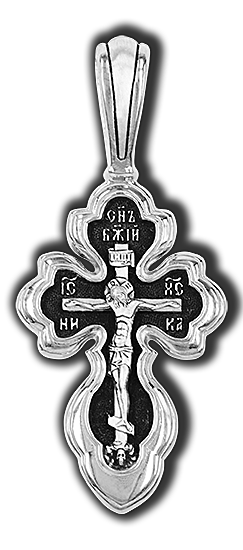 Распятие Христово. Шестикрылый серафим. Православный крест