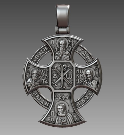 Новгородский крест нательный серебро
