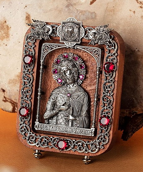 Икона Александр Невский на подставке