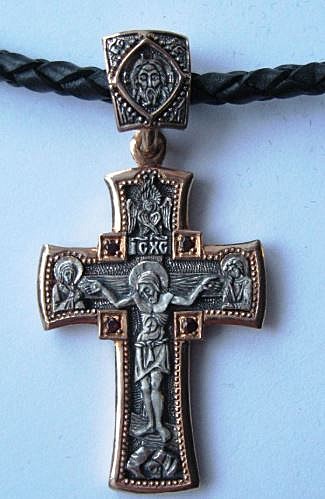 Крест нательный Георгий Победоносец, гранаты
