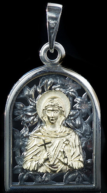 Образок святая Параскева Пятница, бриллиант
