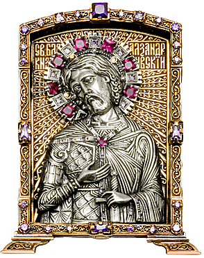 Икона средняя святой князь Александр Невский