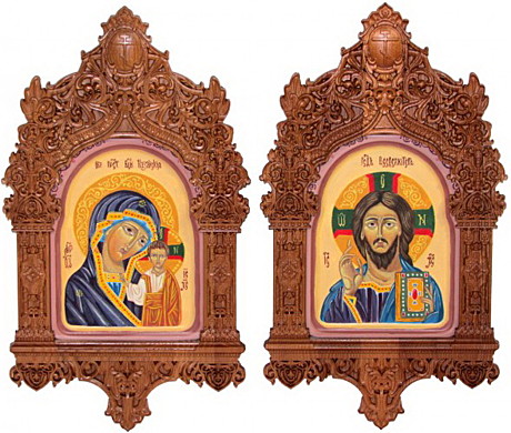 Венчальная пара рукописных икон 