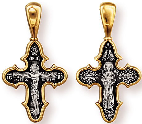 Православный крест. Валаамская икона Божией Матери