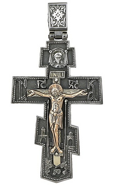 Нательный крест с образом Николая Чудотворца