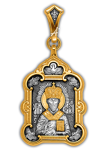 Нательная икона святитель Николай Чудотворец, Псково-Печерский